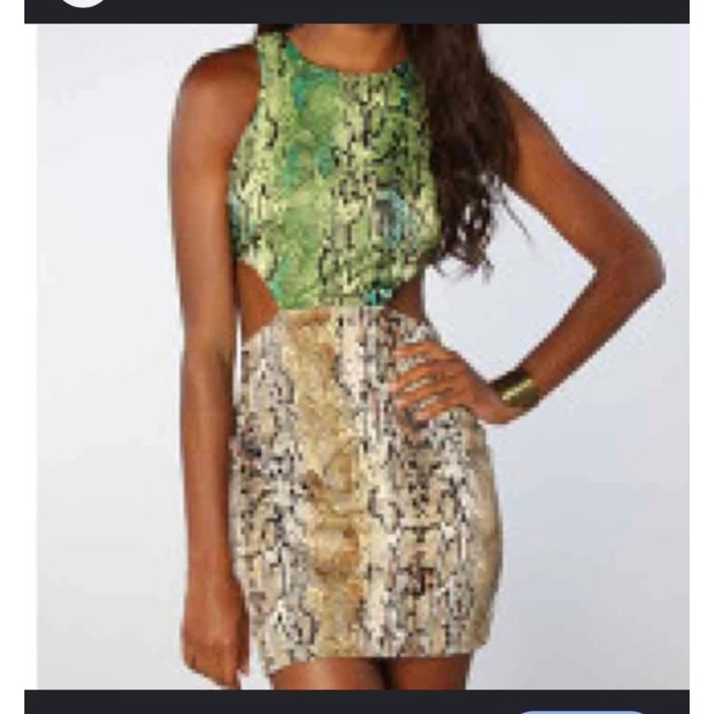 Naven two-tone python cutout dress size Small